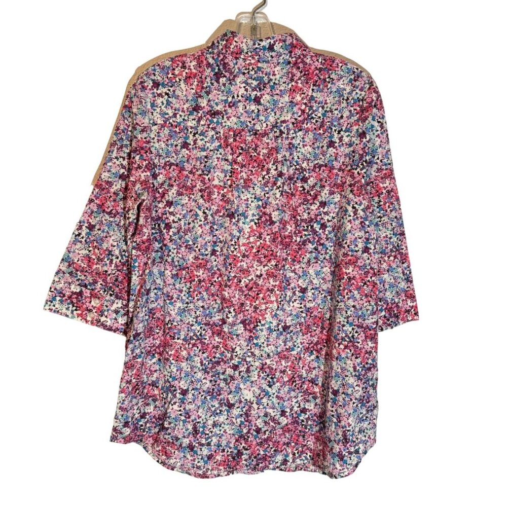 Roamans Womens Floral Tunic Top 14W 3/4 Sleeve Cotton/Poly Blend women blouse. - Picture 8 of 12